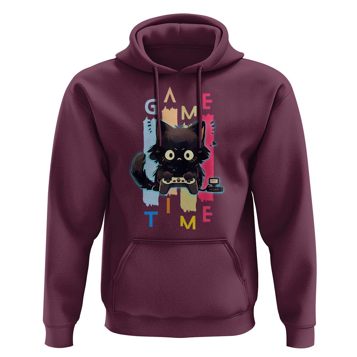 Game Time Hoodie Cute Black Cat Gamer Lover Gift - Wonder Print Shop