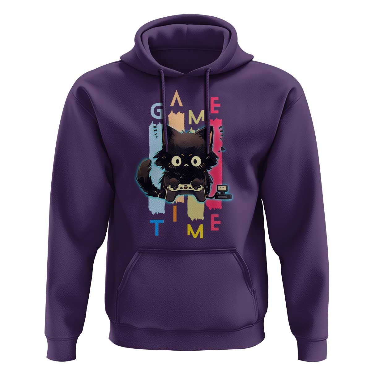 Game Time Hoodie Cute Black Cat Gamer Lover Gift - Wonder Print Shop
