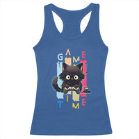 Game Time Racerback Tank Top Cute Black Cat Gamer Lover Gift - Wonder Print Shop