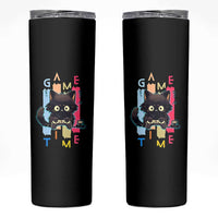 Game Time Skinny Tumbler Cute Black Cat Gamer Lover Gift