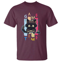Game Time T Shirt Cute Black Cat Gamer Lover Gift - Wonder Print Shop