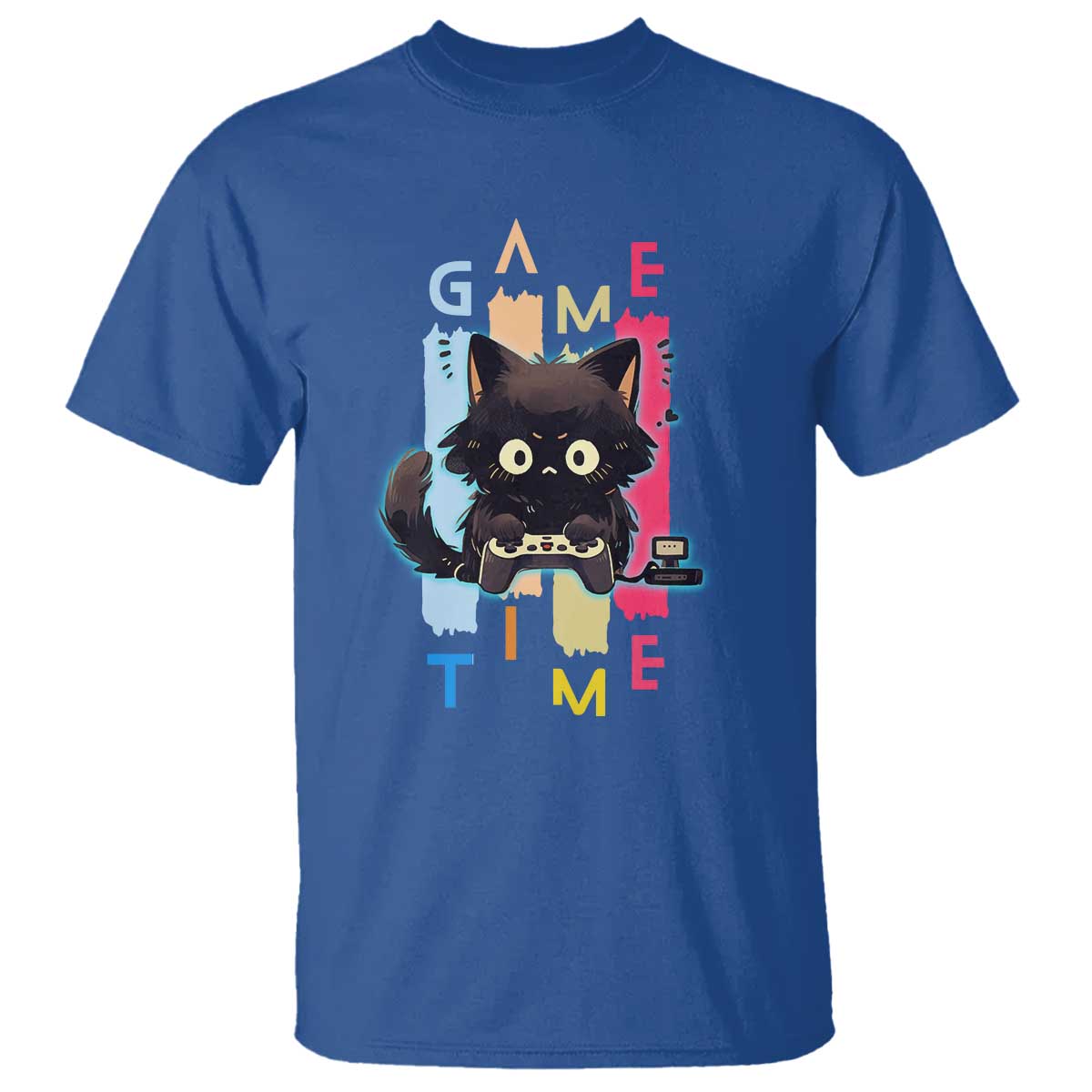 Game Time T Shirt Cute Black Cat Gamer Lover Gift - Wonder Print Shop