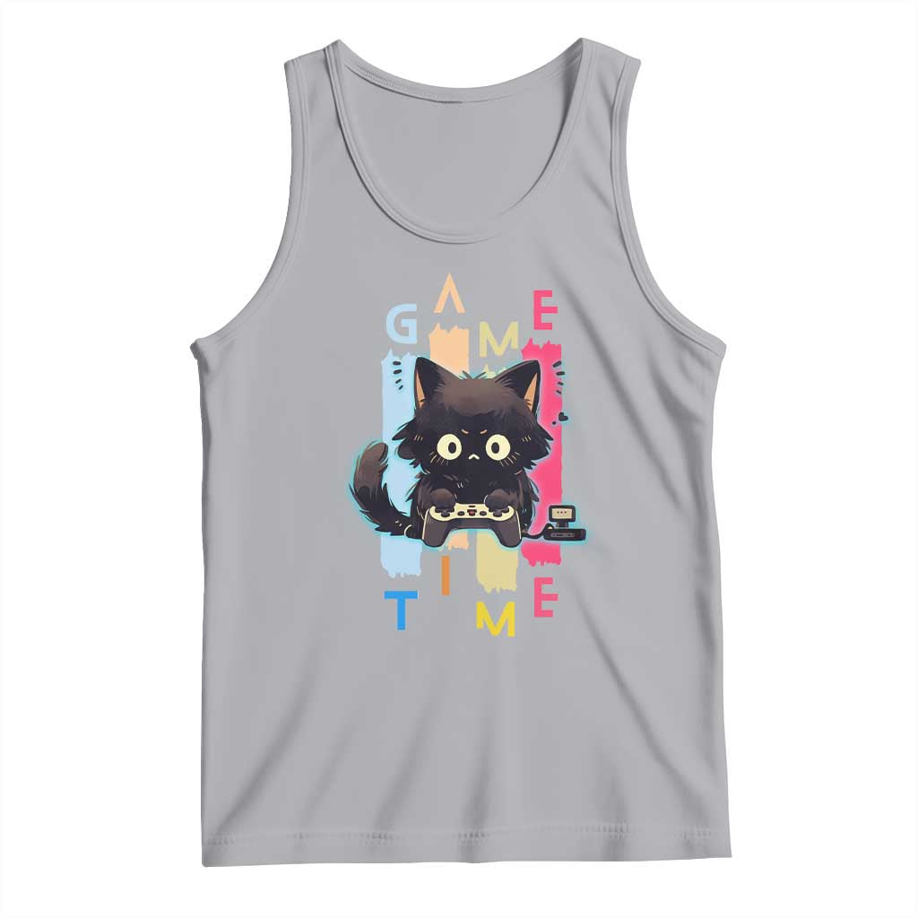 Game Time Tank Top Cute Black Cat Gamer Lover Gift - Wonder Print Shop