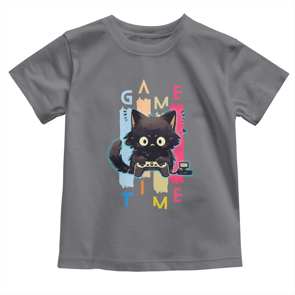 Game Time Toddler T Shirt Cute Black Cat Gamer Lover Gift - Wonder Print Shop