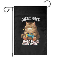Just One More Game Garden Flag Funny Lazy Cat Playing Video Game - Wonder Print Shop