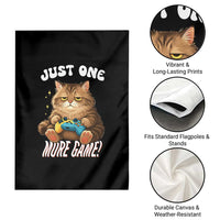 Just One More Game Garden Flag Funny Lazy Cat Playing Video Game - Wonder Print Shop