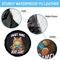 Just One More Game Spare Tire Cover Funny Lazy Cat Playing Video Game - Wonder Print Shop