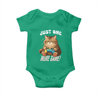 Just One More Game Baby Onesie Funny Lazy Cat Playing Video Game - Wonder Print Shop