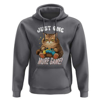 Just One More Game Hoodie Funny Lazy Cat Playing Video Game - Wonder Print Shop