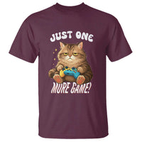 Just One More Game T Shirt Funny Lazy Cat Playing Video Game - Wonder Print Shop