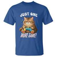 Just One More Game T Shirt Funny Lazy Cat Playing Video Game - Wonder Print Shop