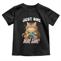 Just One More Game Toddler T Shirt Funny Lazy Cat Playing Video Game - Wonder Print Shop