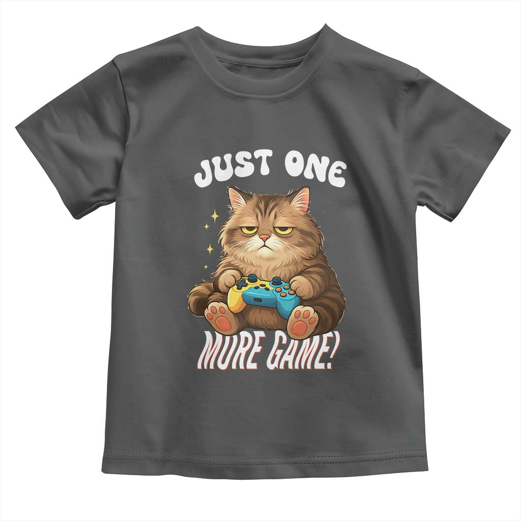 Just One More Game Toddler T Shirt Funny Lazy Cat Playing Video Game - Wonder Print Shop