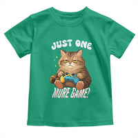 Just One More Game Toddler T Shirt Funny Lazy Cat Playing Video Game - Wonder Print Shop