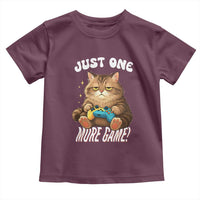 Just One More Game Toddler T Shirt Funny Lazy Cat Playing Video Game - Wonder Print Shop