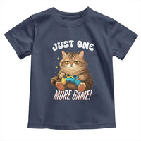 Just One More Game Toddler T Shirt Funny Lazy Cat Playing Video Game - Wonder Print Shop