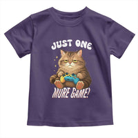 Just One More Game Toddler T Shirt Funny Lazy Cat Playing Video Game - Wonder Print Shop