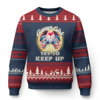 Im A Gamer Girl Try To Keep Up Ugly Christmas Sweater Funny Gaming Gift - Wonder Print Shop