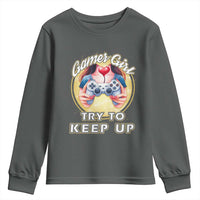 Im A Gamer Girl Try To Keep Up Youth Sweatshirt Funny Gaming Gift - Wonder Print Shop