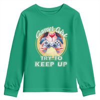 Im A Gamer Girl Try To Keep Up Youth Sweatshirt Funny Gaming Gift - Wonder Print Shop