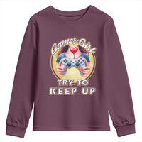 Im A Gamer Girl Try To Keep Up Youth Sweatshirt Funny Gaming Gift - Wonder Print Shop