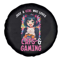 Just A Girl Who Loves Cats And Gaming Spare Tire Cover Cute Gamer Gift - Wonder Print Shop