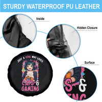Just A Girl Who Loves Cats And Gaming Spare Tire Cover Cute Gamer Gift - Wonder Print Shop
