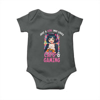 Just A Girl Who Loves Cats And Gaming Baby Onesie Cute Gamer Gift - Wonder Print Shop