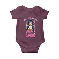 Just A Girl Who Loves Cats And Gaming Baby Onesie Cute Gamer Gift - Wonder Print Shop