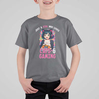 Just A Girl Who Loves Cats And Gaming T Shirt For Kid Cute Gamer Gift - Wonder Print Shop