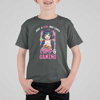 Just A Girl Who Loves Cats And Gaming T Shirt For Kid Cute Gamer Gift - Wonder Print Shop