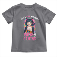 Just A Girl Who Loves Cats And Gaming Toddler T Shirt Cute Gamer Gift - Wonder Print Shop