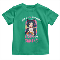 Just A Girl Who Loves Cats And Gaming Toddler T Shirt Cute Gamer Gift - Wonder Print Shop