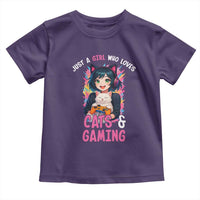 Just A Girl Who Loves Cats And Gaming Toddler T Shirt Cute Gamer Gift - Wonder Print Shop