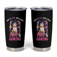 Just A Girl Who Loves Cats And Gaming Tumbler Cup Cute Gamer Gift