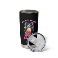 Just A Girl Who Loves Cats And Gaming Tumbler Cup Cute Gamer Gift