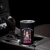 Just A Girl Who Loves Cats And Gaming Tumbler Cup Cute Gamer Gift