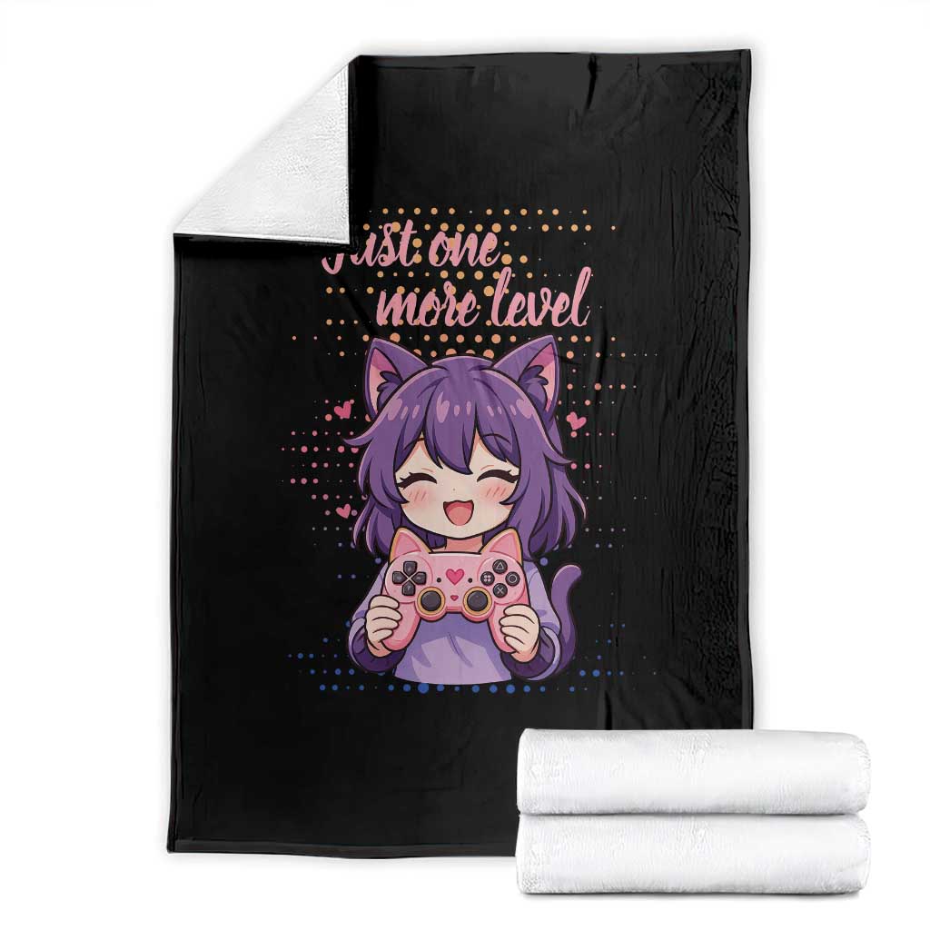 Just One More Game Throw Blanket Cute Girl Playing Game Humor Gift - Wonder Print Shop