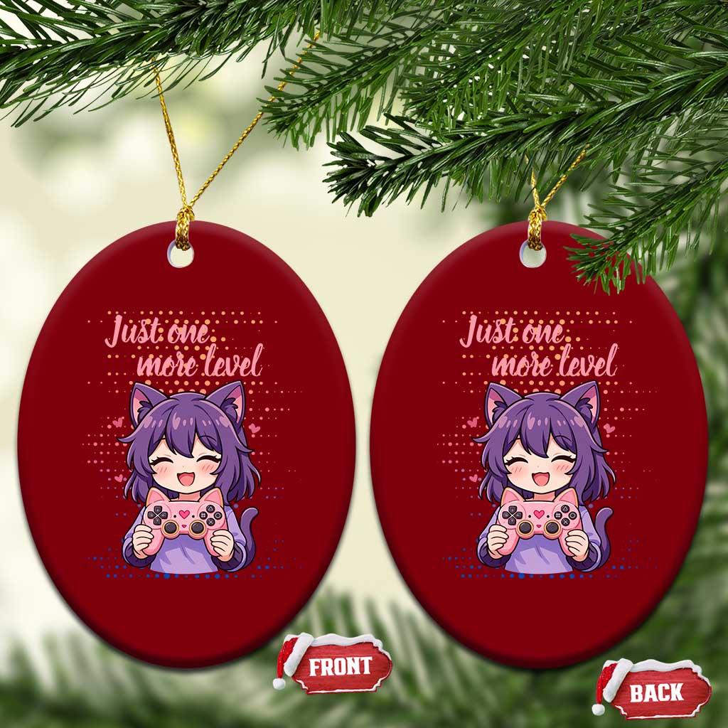 Just One More Game Ceramic Ornament Cute Girl Playing Game Humor Gift - Wonder Print Shop