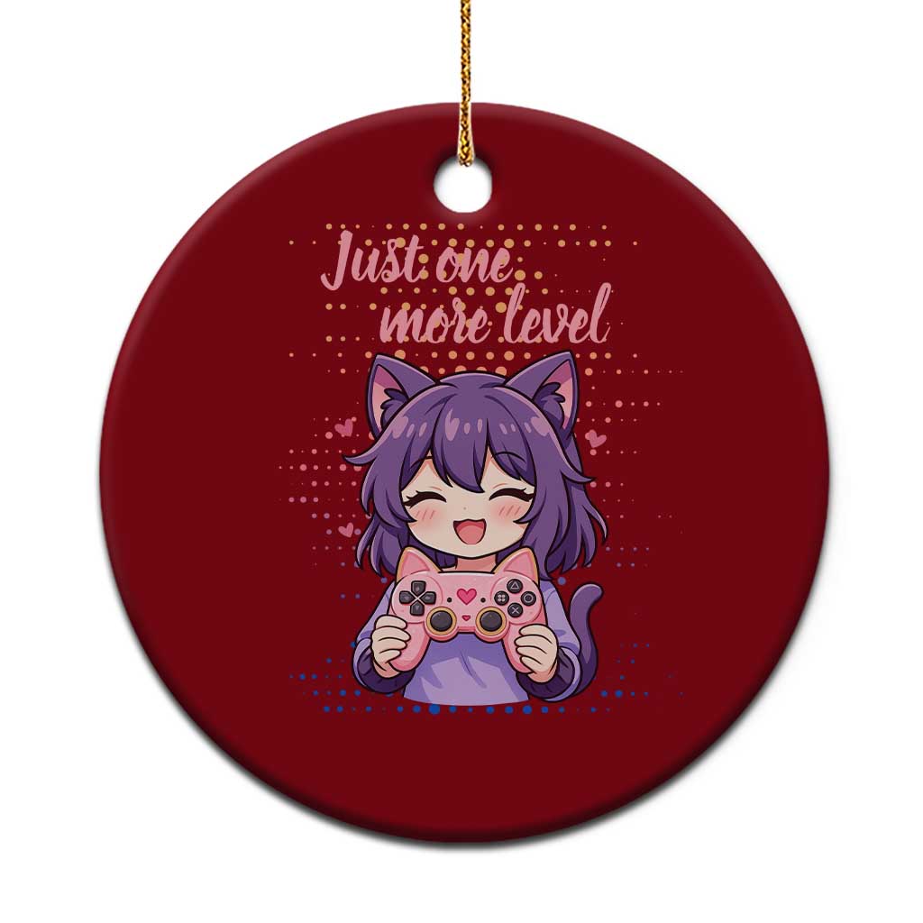 Just One More Game Ceramic Ornament Cute Girl Playing Game Humor Gift - Wonder Print Shop