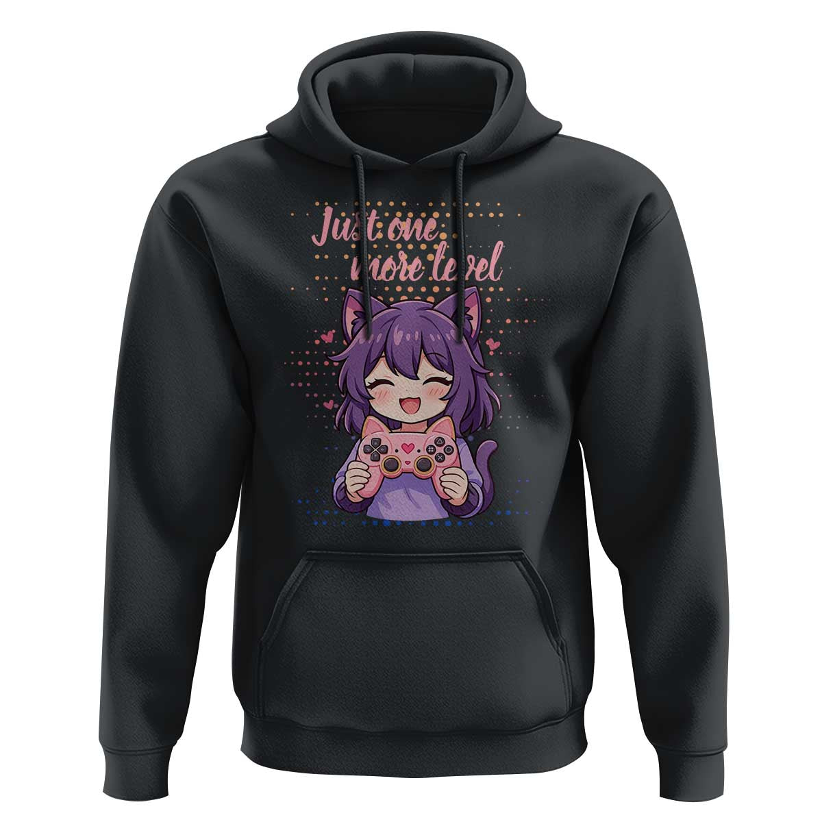 Just One More Game Hoodie Cute Girl Playing Game Humor Gift - Wonder Print Shop