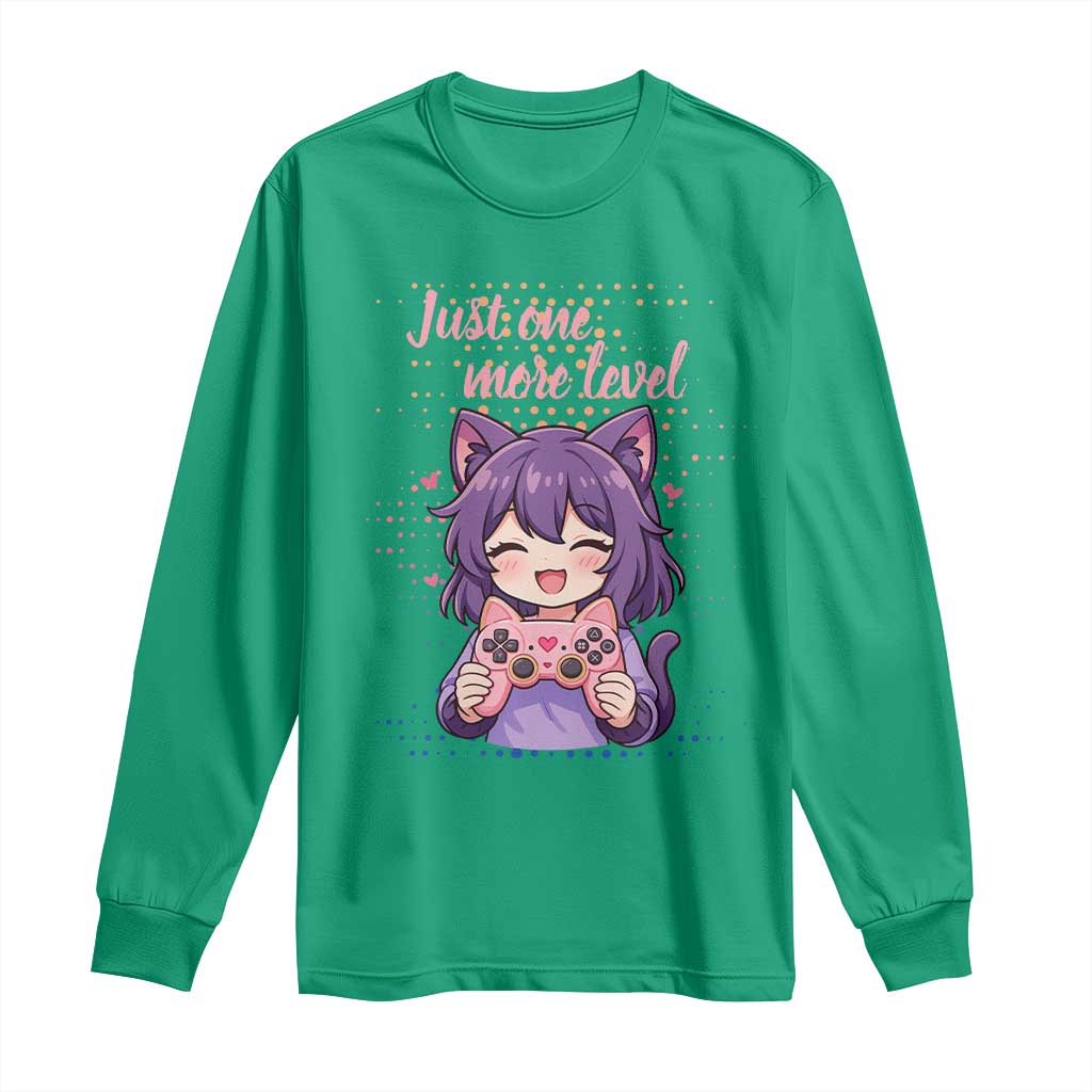 Just One More Game Long Sleeve Shirt Cute Girl Playing Game Humor Gift - Wonder Print Shop