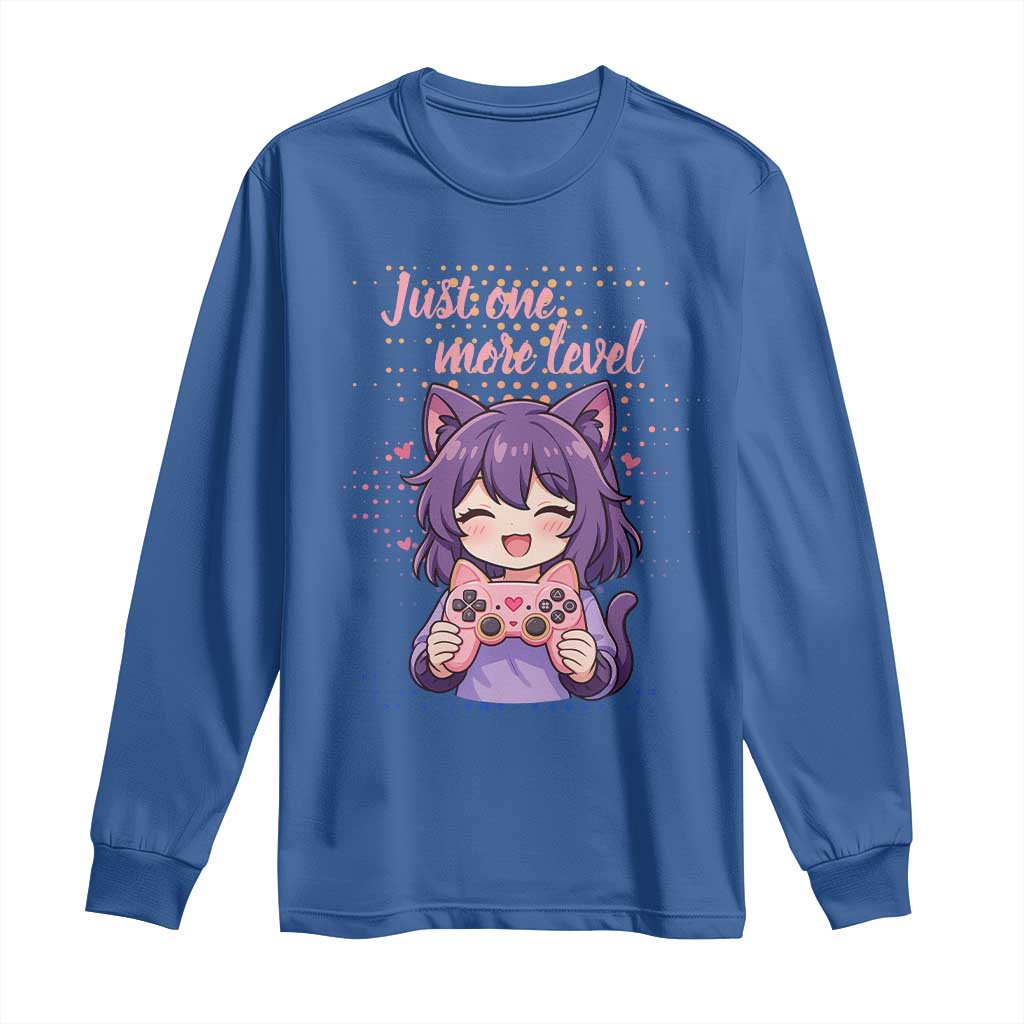 Just One More Game Long Sleeve Shirt Cute Girl Playing Game Humor Gift - Wonder Print Shop