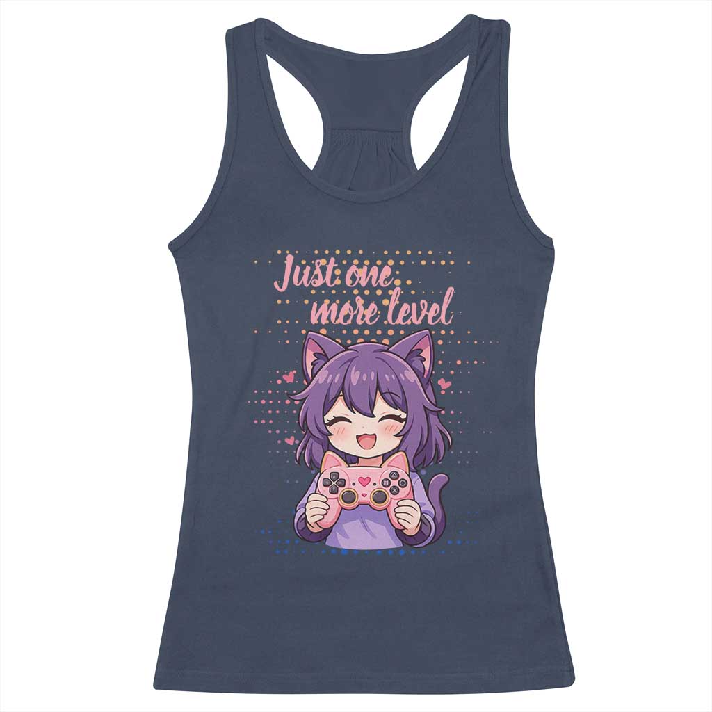 Just One More Game Racerback Tank Top Cute Girl Playing Game Humor Gift - Wonder Print Shop