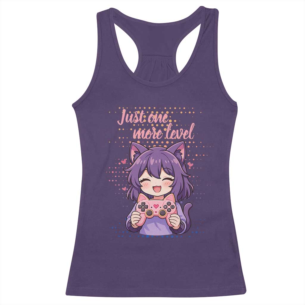 Just One More Game Racerback Tank Top Cute Girl Playing Game Humor Gift - Wonder Print Shop