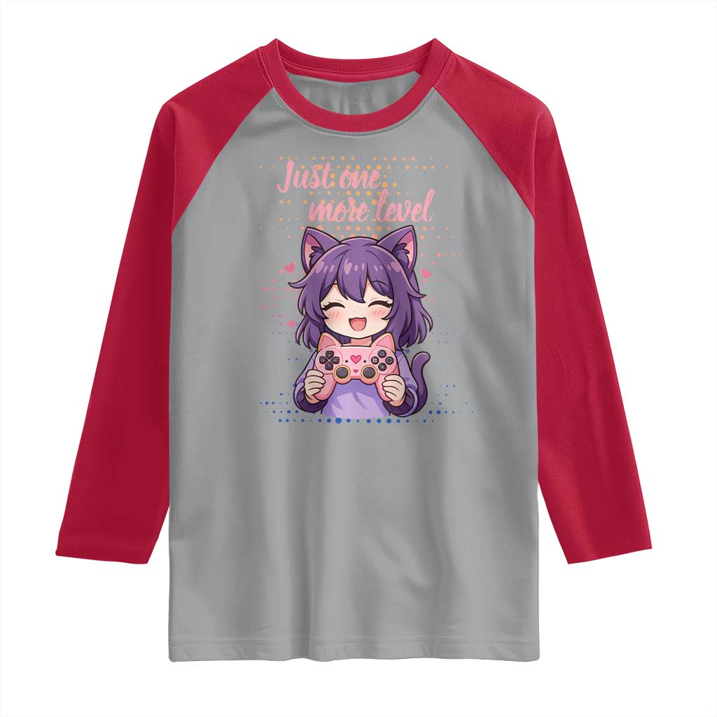 Just One More Game Raglan Shirt Cute Girl Playing Game Humor Gift - Wonder Print Shop