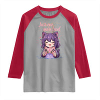 Just One More Game Raglan Shirt Cute Girl Playing Game Humor Gift - Wonder Print Shop