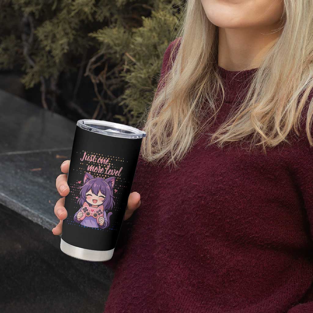 Just One More Game Tumbler Cup Cute Girl Playing Game Humor Gift