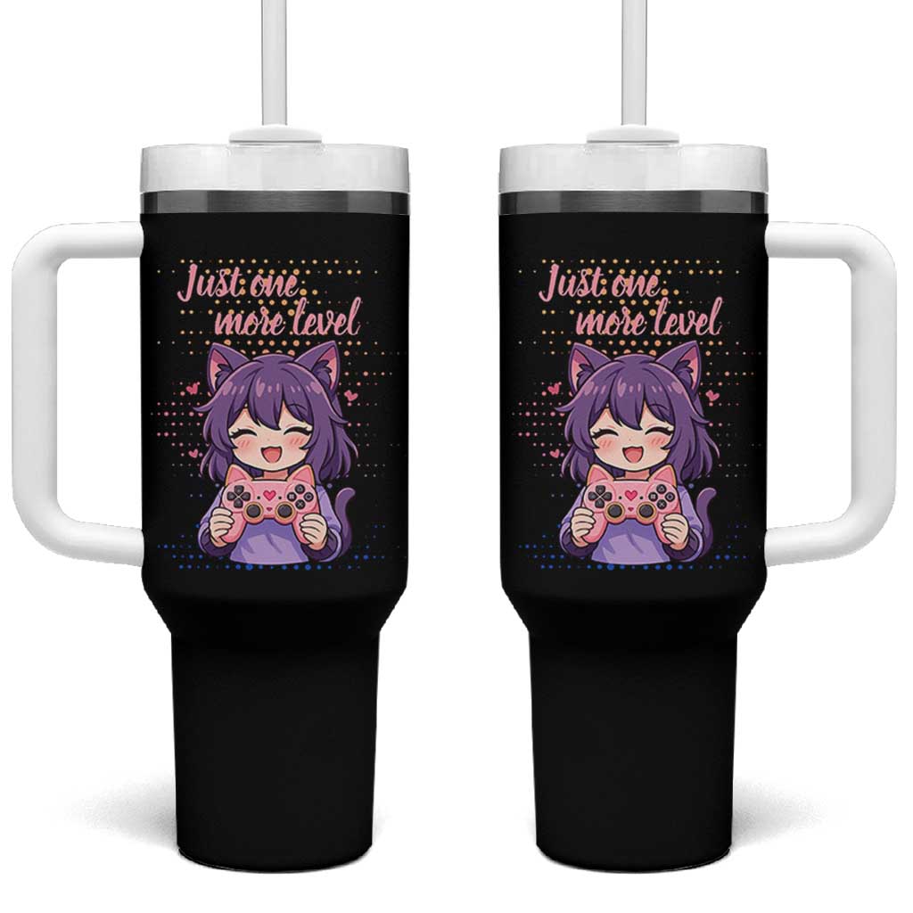 Just One More Game Tumbler With Handle Cute Girl Playing Game Humor Gift