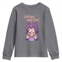 Just One More Game Youth Sweatshirt Cute Girl Playing Game Humor Gift - Wonder Print Shop